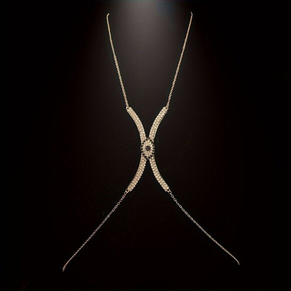 🆕 Seductive Rhinestone Body Chain Bra Necklace Jewelry For Women - Picture 9 of 10